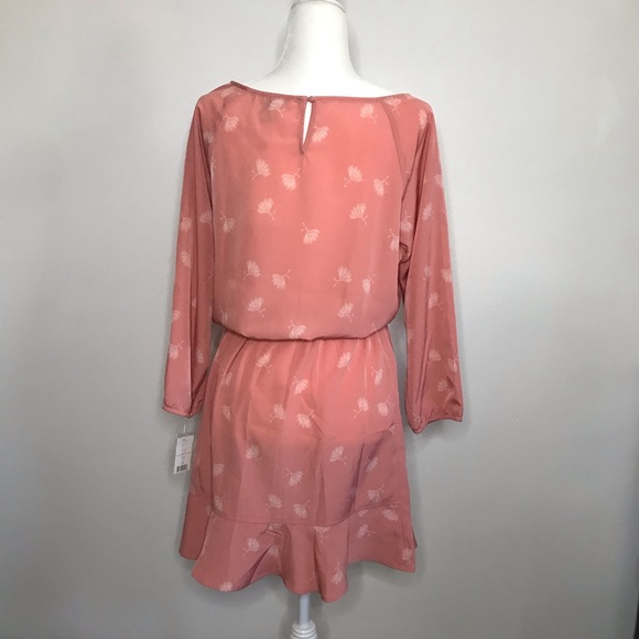 NEW Joie Arryn B Feather Print Dress Pink Kiss M - Picture 6 of 10